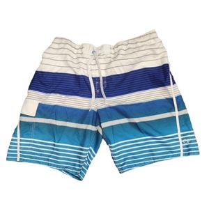 OP Men's Blue White Striped Swim/Board Trunks Size 2XL